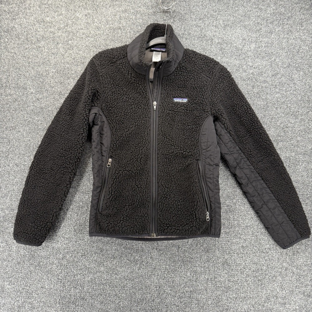 Patagonia Retro-X Synchilla Fleece Jacket Sherpa Size XS Black Full Zip Outdoor